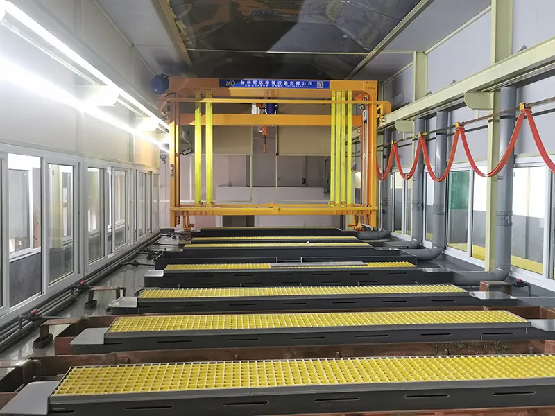 Process simulation and engineering design for gantry rack plating line